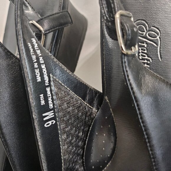 Slingback vintage Traditions low heel black shoes women - Picture 5 of 7